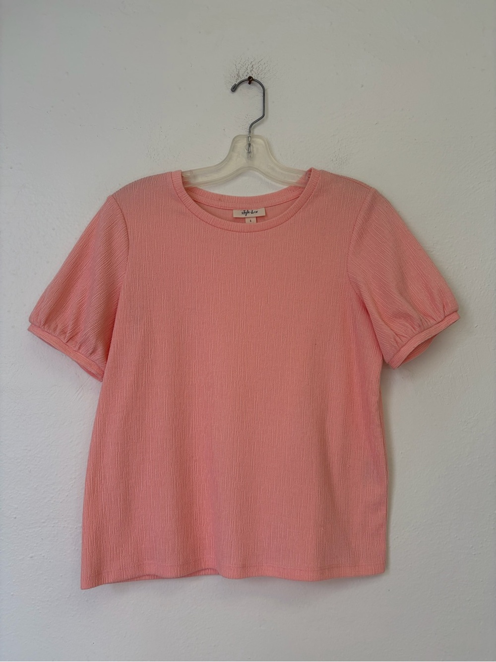 Style & Co. Soft Coral Pink Girlhoodcore Short Sleeve Top
